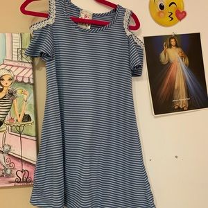 2 white and blue dresses very soft material...